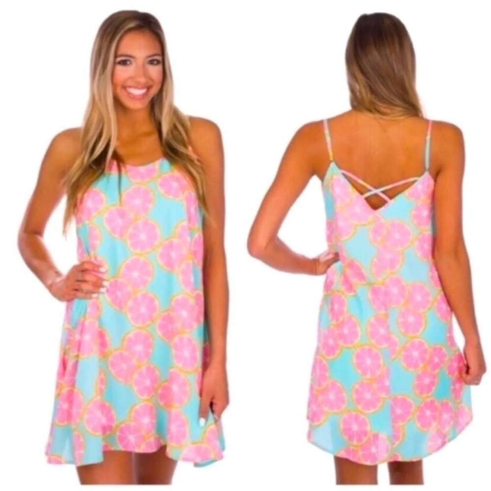 Lauren James Macawl Me Lola Swing Dress Coastal Beach Tropical Resort Size XS